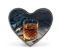 Cigar & Whiskey Lapel Pin Exquisite Fashion Brooches Personalized Buttons Badge Novelty Unique Button Pins Cute Heart Shaped Pins Metal Buttons for Backpack Hat Bag Jacket