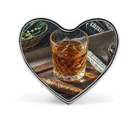 Cigar & Whiskey Lapel Pin Fashion Brooch Pin Button Badges Round Button Pins Enamel Pins Metal Pinback for Hat Shirt Clothing Bags Decor