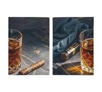Cigar & Whiskey Passport Holder for Travel PU Leather Passport Wallet Cover Organize Your Passports & Cards