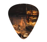 Cigar & Whiskey Print Guitar Picks 12-Pack - Assorted Thickness Picks (0.46mm, 0.71mm, 0.96mm) with Storage Box & Assorted Unique Design for Acoustic, Electric, Bass, and Ukulele Players
