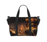 Cigar & Whiskey Printed Travel Duffle Bag for Men Women Holiday Travel Luggage Bag Waterproof Tote Bag with Shoulder Strap