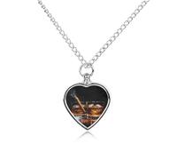 Cigar Whiskey Wine Heart Silver Pet Urn Necklace Memorials Funerary Ashes Classic Pendant for Dog Cat Lover
