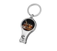 Cigar Whiskey Wine Nail Clipper Portable Fingernail Metal Nail Cutters with Bottle Opener Keychain for Men Women