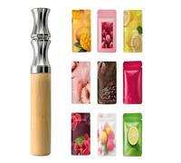 Cigarette Alternative Breath Stick Set，Quit Breathlace Filter Help Stop Stress，Relief Breath Inhaler Flavoured for Adults，Breathe Free Device Flavour Filters Gifts (Wood, 9 Random)