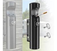 Cigarette Ashtray for Outside,Cigarette Disposal Outdoor,Wall Mounted Cylinder Cigarette Butt Receptacle,Commercial Cigarette Butt Container,Smokers Outpost for Patio,Office,Bars-Black