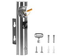 Cigarette Ashtray for Outside, Wall Mounted Outdoor Stainless Steel Cigarette Butt Receptacle, Commercial Outdoor Cigarette Butt Container,Smokers Outpost for Patio