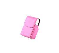 Cigarette Box Case with Lighter Pocket, PU Leather Metal Wallet Design Cigarette Box Holds 20 Cigarettes, Men Women Unisex Gifts (Rose Red)
