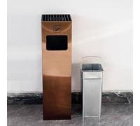 Cigarette Butt Container, Stainless Steel Ashtray, Vertical Outdoor Trash Can for Commercial Areas and Offices