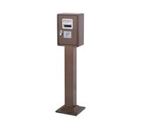 Cigarette Butt Disposal Outdoor Iron Baked Enamel Vertical Ashtray, Street Square with Lock Cigarette Butt Column(Bruin)
