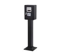 Cigarette Butt Disposal Outdoor Iron Baked Enamel Vertical Ashtray, Street Square with Lock Cigarette Butt Column(Black)
