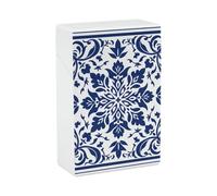 Cigarette Case Beautiful Floral Pattern, Snap-in Spring Design One-Hand Flip-Top Plastic Travel Cigarettes Box for Men/Women