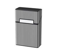 Cigarette Case Brushed Aluminum Magnetic 20 Capacity Cigarette Case Holder King Size,One Size,Black