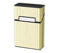Cigarette Case Brushed Aluminum Magnetic 20 Capacity Cigarette Case Holder King Size,One Size,Gold