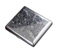Cigarette Case Can Hold 12-20 Cigarettes Cigarette Case Metal Cigarette Case Holder for Men And Women,L,Silver