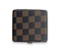 Cigarette Case for 20 King Size | Premium PU Leather Holder | Snap Closure | Portable | Slim Pocket Tobacco Storage Box | Gift For Men & Women - Black, Brown, Checked (Brown-Black Check)