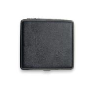 Cigarette Case for 20 King Size | Premium PU Leather Holder | Snap Closure | Portable | Slim Pocket Tobacco Storage Box | Gift For Men & Women - Black, Brown, Checked (Black)