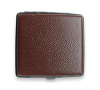 Cigarette Case for 20 King Size | Premium PU Leather Holder | Snap Closure | Portable | Slim Pocket Tobacco Storage Box | Gift For Men & Women - Black, Brown, Checked (Brown)