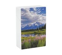 Cigarette Case Grand Teton National Park, Snap-in Spring Design One-Hand Flip-Top Plastic Travel Cigarettes Box for Men/Women