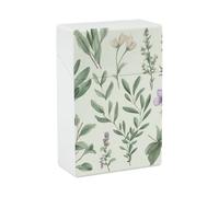 Cigarette Case Green Flower Herb Sage Leaves and Branches Waterproof Cigarette Box Smoking Accessories Cigar Holder for Men Women