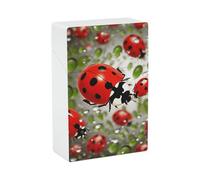 Cigarette Case Ladybug, Snap-in Spring Design One-Hand Flip-Top Plastic Travel Cigarettes Box for Men/Women