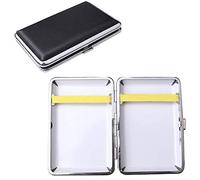 Cigarette Case Leather Cigarette Tin Double Sided Flip Open Pocket Cigarette Box for 16 Cigarettes