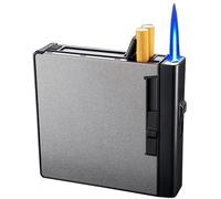 Cigarette Case Lighter 2-in-1, Holds 20 Cigarettes, Windproof and Moisture-Proof, Ideal for Outdoor Smoking, Camping, Fishing, for Father's Day