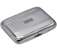 Cigarette Case Metal Box, Stainless Steel Cigarette Holder 20 Cigarettes 84mm, Slim Tobacco Box, Pocket Size Men & Women, Durable Cigarette Case for Roll Ups (Silver Holds 16 Cigarette)