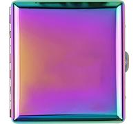 Cigarette Case Metal Elegant in Rainbow Colours for 20 Cigarettes with Metal Hanger (Rainbow - 1 Case)