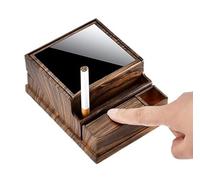 Cigarette Case Pop-up Dispenser Automatic 40 Large Capacity Box Holder Storage Moisture proof Single Press Click Vintage Retro Smoking Accessory Smokers Men Gift (Push-Bar)