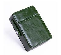 Cigarette Case PU Leather Cigarette Box With Lighter Case Storage Cigarette Organizer Case Portable Cigarette Box for Men and Women Gift Container Use for Store Cigarette (Green)