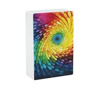 Cigarette Case Rainbow Swirl, Snap-in Spring Design One-Hand Flip-Top Plastic Travel Cigarettes Box for Men/Women