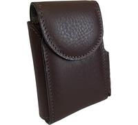 Cigarette case with cigarette lighter holder, genuine leather - Etabeta Artigiano Toscano - Made in Italy, Damped Brown Head