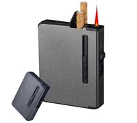 Cigarette case with lighter,built in Windproof Ignition Device,utomatic Ejection Box Holder 12Cigarettes (Fuel Not Included)(5)