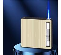 Cigarette Case with Lighter, Waterproof and Moisture-Proof Design, Holds 20 Cigarettes, Automatic Ejection, Windproof and Rechargeable Butane Gas Lighter