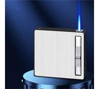 Cigarette Case with Lighter, Waterproof and Moisture-Proof Design, Holds 20 Cigarettes, Automatic Ejection, Windproof and Rechargeable Butane Gas Lighter
