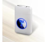 Cigarette Case With Lighter,With Built in Lighter 2 in 1 Cigarette Case Box For Women And Man For Regular Size Cigarettes Usb White