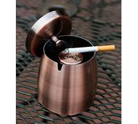 Cigarette&Cigar Smokers Waterproof Windproof Indoor Outdoor Ashtray with Lid-Large Heavy Weighted Stainless Steel Tobacco Ash Tray for Outside Patio-Wind Safe Covered Ashtrays for Cigarettes or Cigars