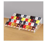 Cigarette Display Rack, 2 Pack Acrylic Showcase Holder for Desktop, Stepped Design Convenience Store Cigarette Case