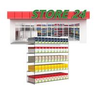 Cigarette Display Rack | Automatic Tobacco Stand with Pushers | Retail Store Shelves for Convenience Shops | 67.5x18.2x99cm, Durable & Space-Saving