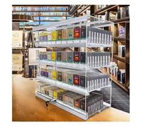 Cigarette Display Rack Multi-Tiered Retail Merchandise Snack Display Rack Suitable for Retail Stores,Locking Acrylic Cigarette Display Case with Aluminum Frame & Spring-Loaded Boosters - Sec