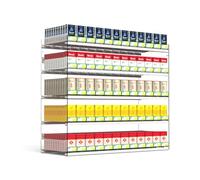 Cigarette Display Rack Multi-Tiered Retail Merchandise Snack Display Rack Suitable for Retail Stores,Acrylic Cigarette Display Rack - Wall-Mounted, 5-Tier, 7-Co