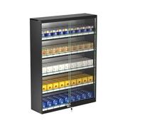 Cigarette Display Rack Multi-Tiered Retail Merchandise Snack Display Rack Suitable for Retail Stores,(Cigarette Display Case,Wall Mounted Cigarette Display Cabinet with Lockable Tempered Gl