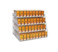 Cigarette Display Rack Multi-Tiered Retail Merchandise Snack Display Rack Suitable for Retail Stores,Wall Mounted Auto Cigarette Display Holder - 4 Tier Acrylic Rack for Store Showcase, Step