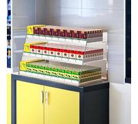 Cigarette Display RackAutomatic Push Cigar Holder Stand Clear Acrylic Retail Organizer for Desktop Holds Up to 50 Cigarettes (50x29x42cm) Ideal for Shops and Retail Displays