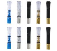 Cigarette Filters Three Color Plating 10pcs Cigarette Holder Reusable Clean Tar Tobacco Filter with Multi-Filtering for Standard Size Cigarettes Ø8mm,Slim Cigarettes Ø6mm and Ø5mm