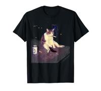 Cigarette Kitten Funny Smoking Cat Meme Stupid Brainrot T-Shirt