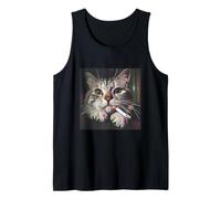 Cigarette Kitty Gen Z Joke Funny Smoking Cat Meme Tank Top