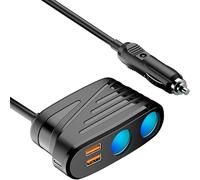 Cigarette Lighter Adapter 5 in 1 Car Charger Adapter 120W with PD20W Charge, 24V/12V Cigarette Lighter Splitter with Independent Switches DC Cigarette Outlet Car Charger for All Car Devices