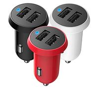 Cigarette Lighter Car USB Charger, 3 Pack Mini USB Car Charger 2 Port 5V 3.1A Car Adapter Compatible with iPhone 11 / X / 8S / 7, Samsung Galaxy S10 S9, LG, Huawei and More