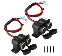 Cigarette Lighter Distributor Car Cigarette Lighter Adapter, Waterproof Marine Grade 12 V/24 V DC Lighter Double Hole Socket [Two Specifications] (Upgraded Model (2 Pieces)